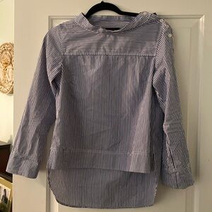 JCrew Striped Funnel Neck Blouse